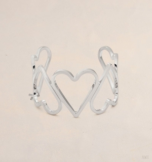 Ami Paris Oversize Upside Down Hearts Bracelet Argent Femme | TFE-19765714