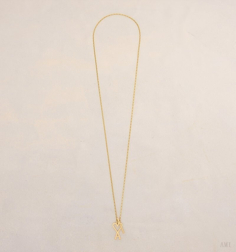 Ami Paris Ami De Coeur Chain Necklace Doré Femme | WRD-23121220