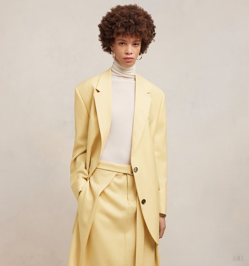 Ami Paris Two Buttons Oversized Jacket Jaune Clair Blanche Femme | UIO-90766744