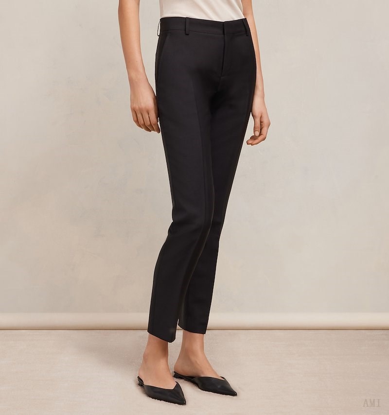 Ami Paris Cigarette Trousers Noir Femme | BOF-71544615