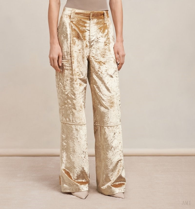 Ami Paris Cargo Pants Champagne Femme | XST-60261347