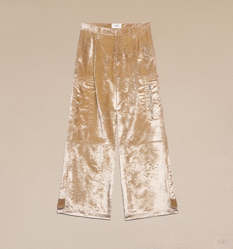 Ami Paris Cargo Pants Champagne Femme | XST-60261347