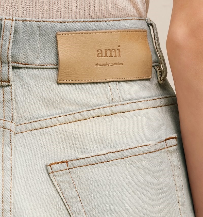 Ami Paris Flare Fit Jeans Grise Femme | YTT-52072009