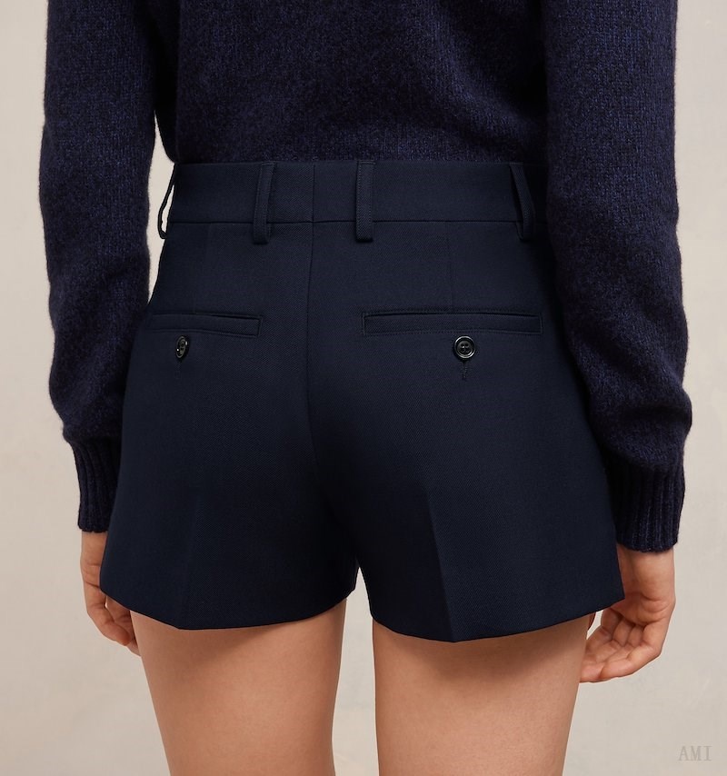 Ami Paris Mini Shorts Bleu Femme | EGS-02729167