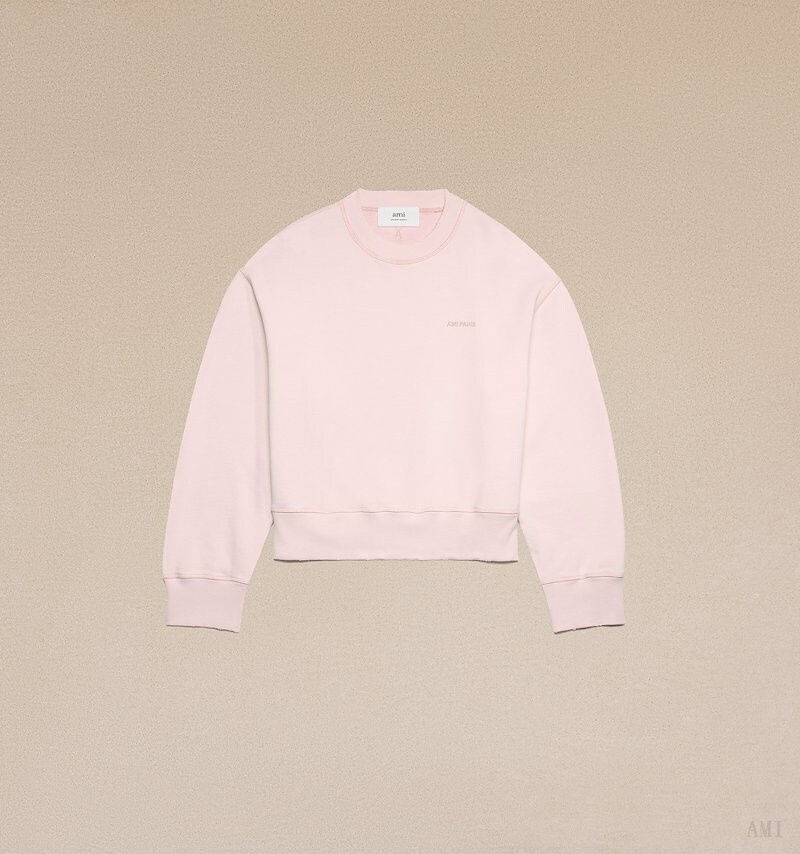 Ami Paris Fade Out Sweatshirt Beige Rose Femme | PHP-22068743