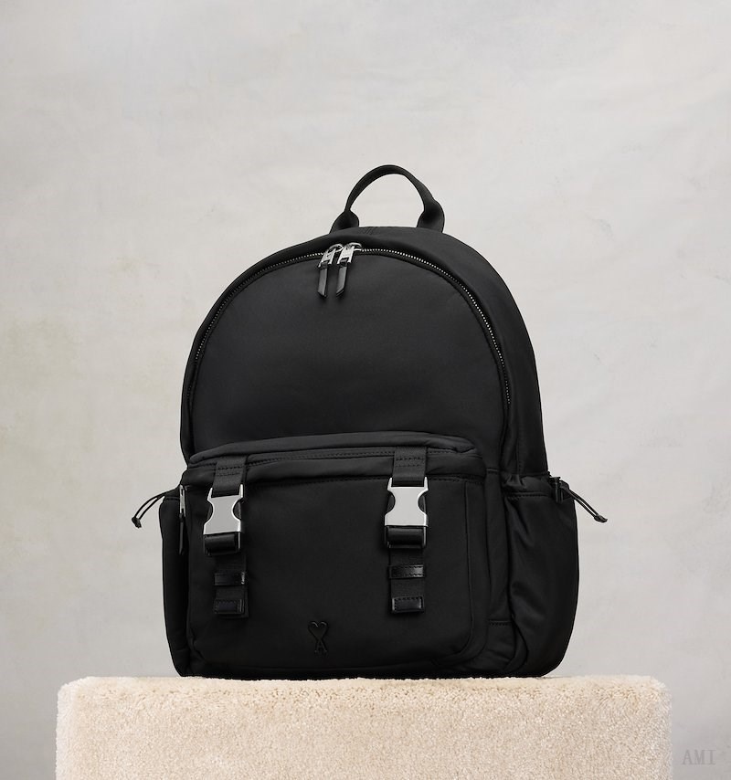 Ami Paris Ami De Coeur Backpack Noir Femme | KMJ-99754244