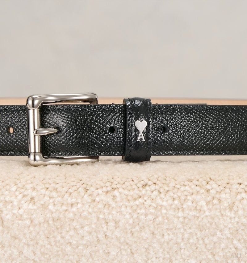 Ami Paris Ami De Coeur Belt 25 Mm Noir Femme | BXX-39439274