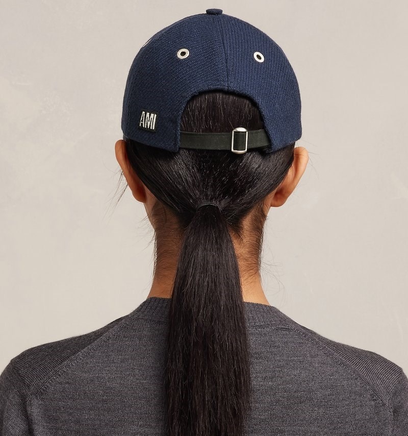 Ami Paris Ami Patch Cap Bleu Femme | YJX-06217240