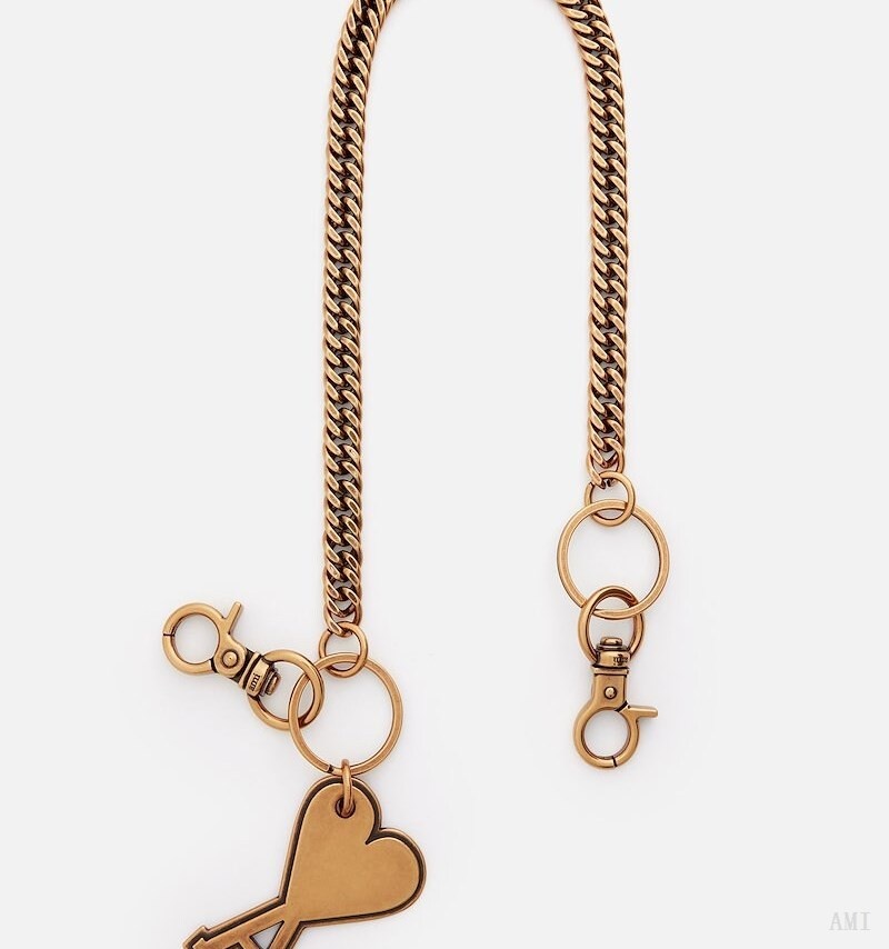 Ami Paris Ami De Coeur Chain Keyring Doré Femme | NYB-61712350