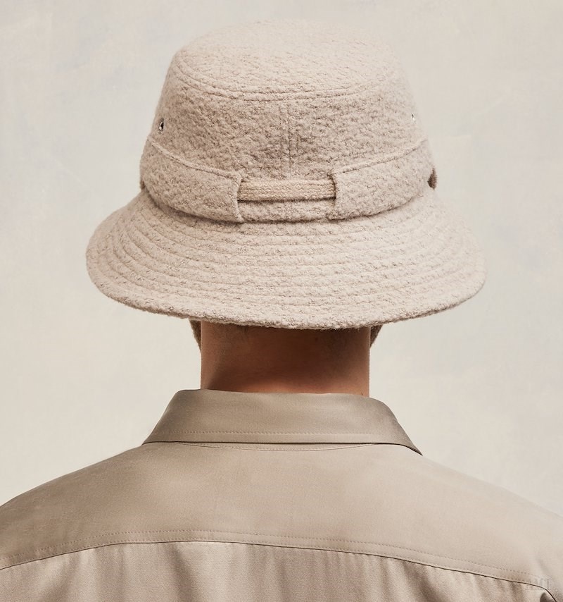 Ami Paris Ami De Coeur Bucket Hat With String Beige Femme | KXU-95772985