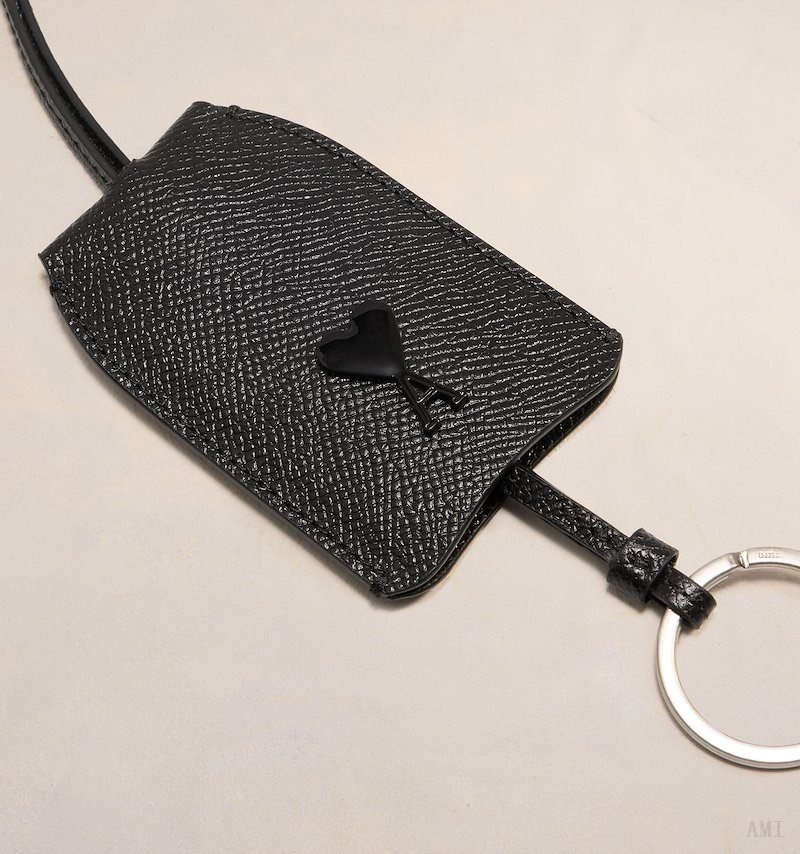 Ami Paris Ami De Coeur Cloche Keyring Noir Femme | MQJ-98558171