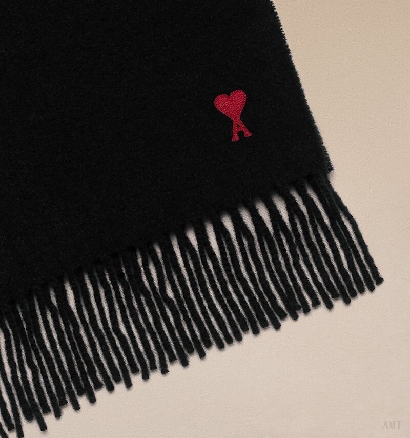 Ami Paris Ami De Coeur Scarf Noir Femme | ZLD-93464918