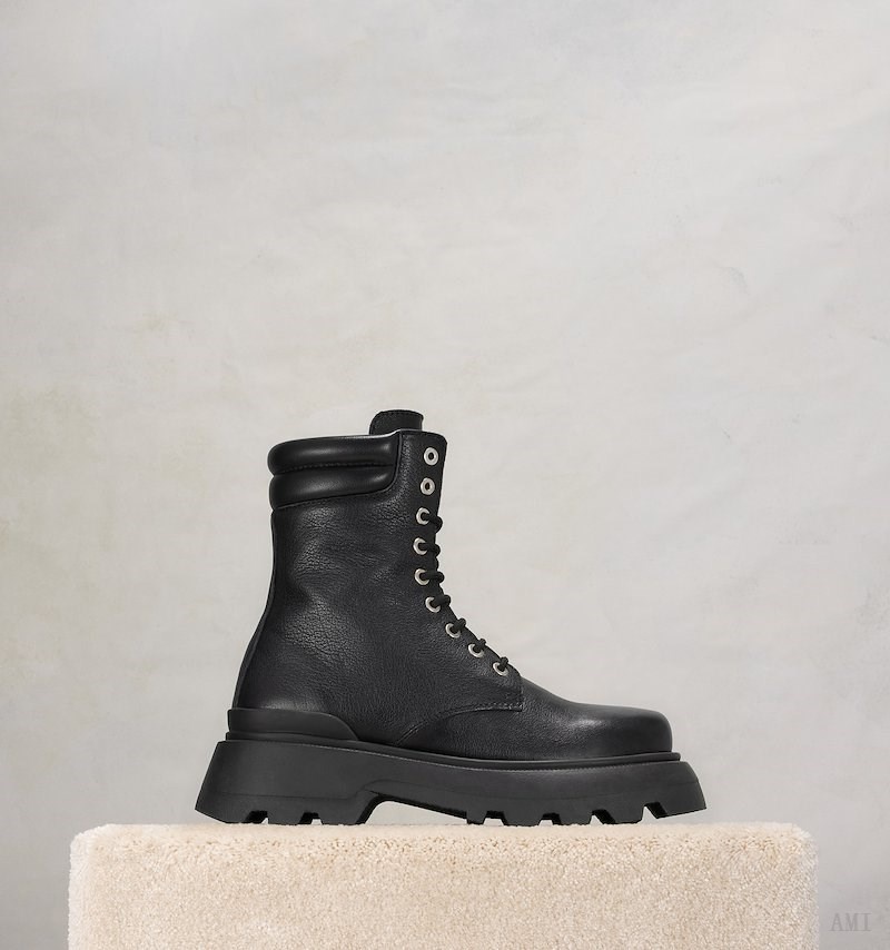 Ami Paris Lug Sole Ankle Boots Noir Homme | BPN-93255641