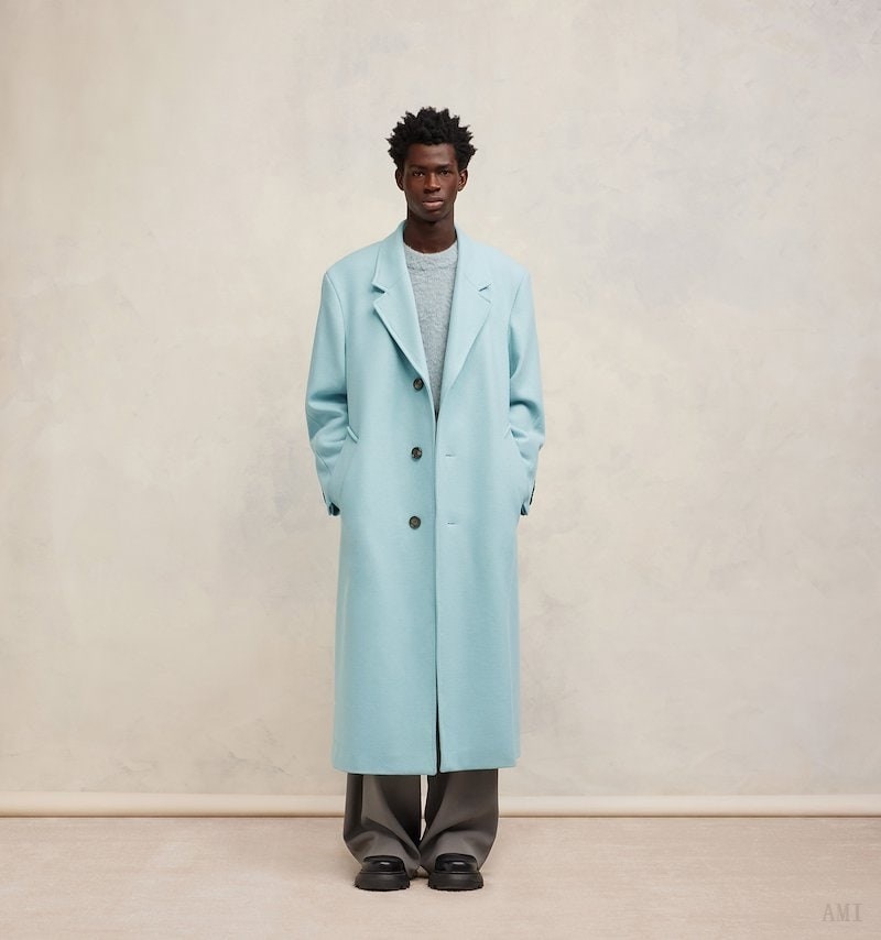 Ami Paris Oversized Coat Turquoise Homme | KCN-75399860