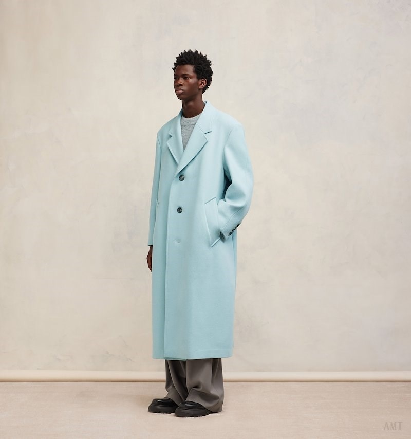 Ami Paris Oversized Coat Turquoise Homme | KCN-75399860