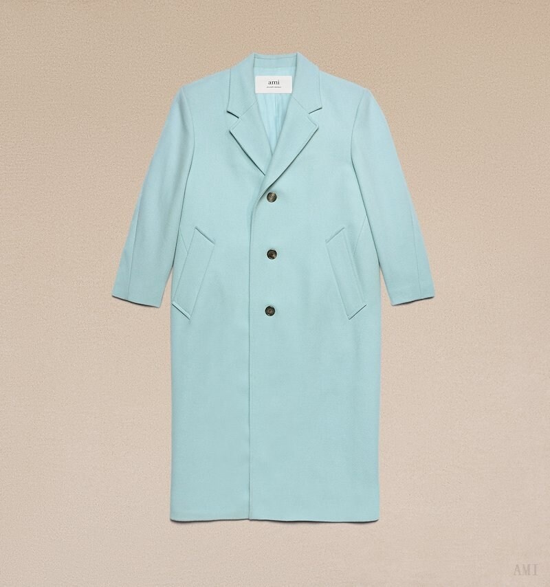 Ami Paris Oversized Coat Turquoise Homme | KCN-75399860