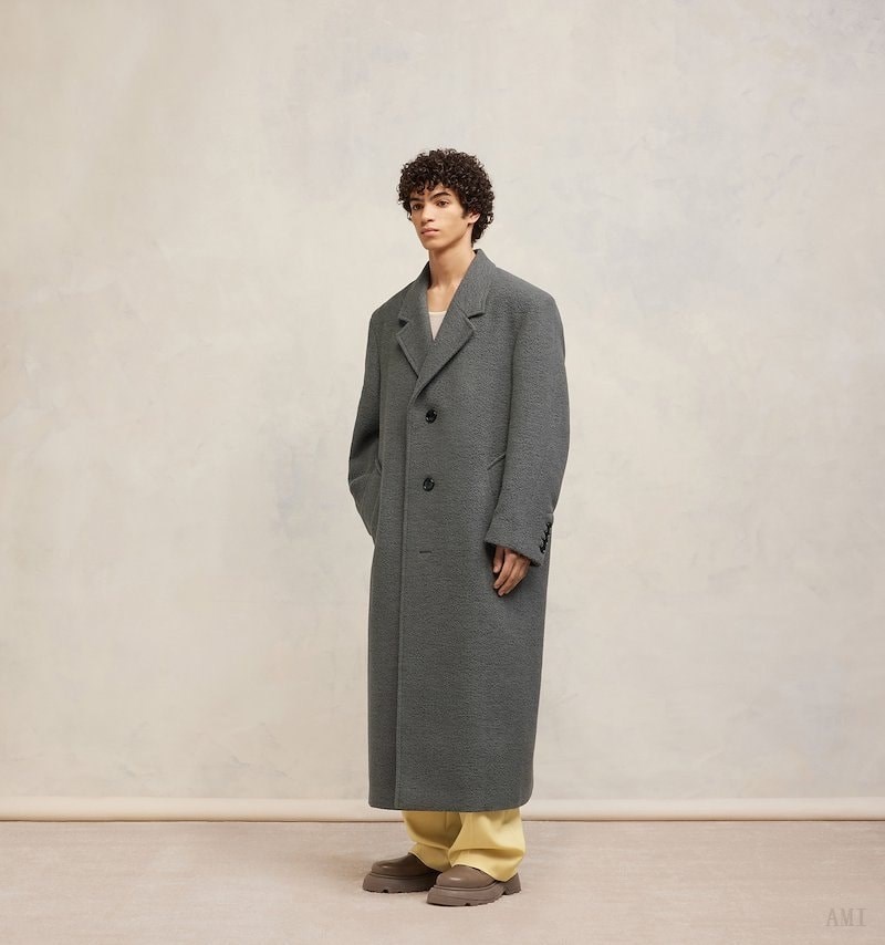 Ami Paris Oversized Coat Grise Homme | XFW-58390156