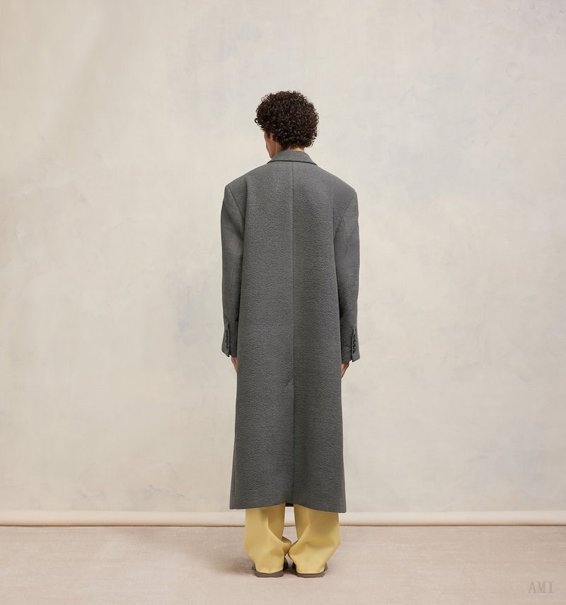 Ami Paris Oversized Coat Grise Homme | XFW-58390156