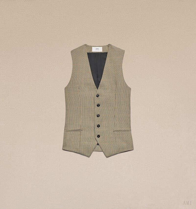 Ami Paris Waistcoat Noir Homme | CET-41756912