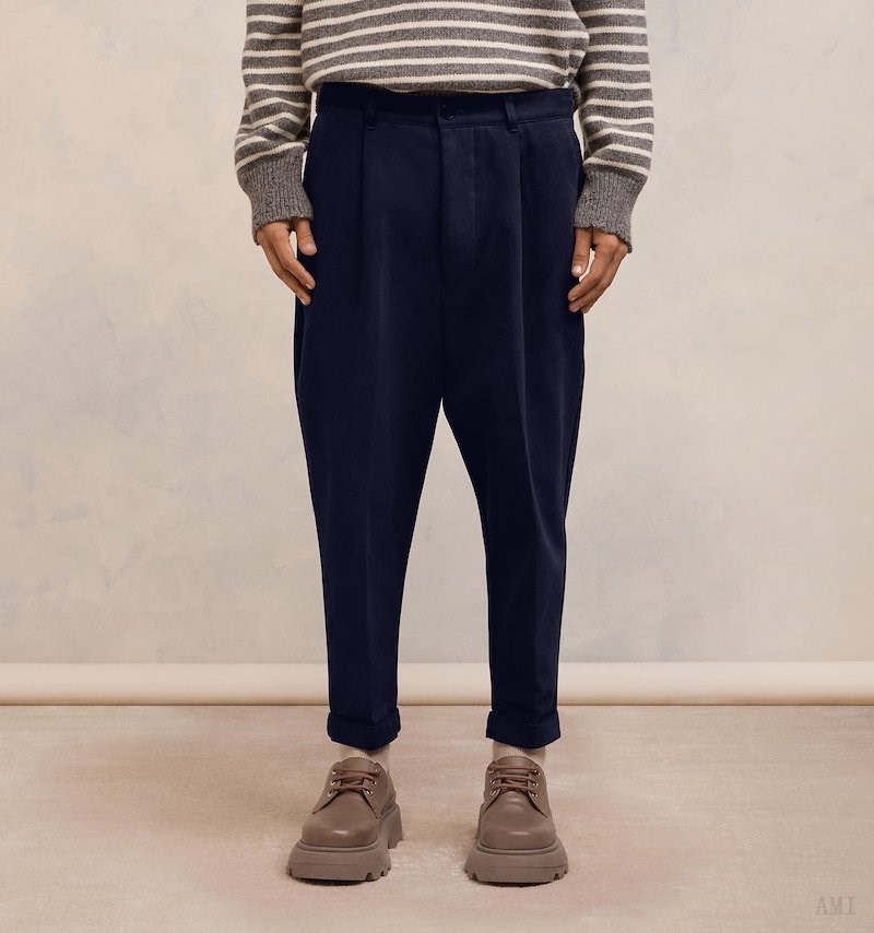 Ami Paris Carrot Oversized Trousers Bleu Homme | YYX-51481573