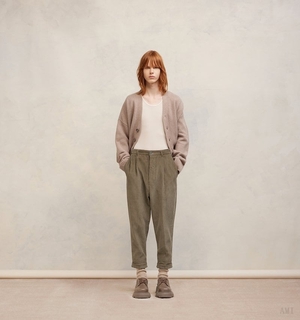 Ami Paris Carrot Oversized Trousers Clay Homme | DWK-97623215