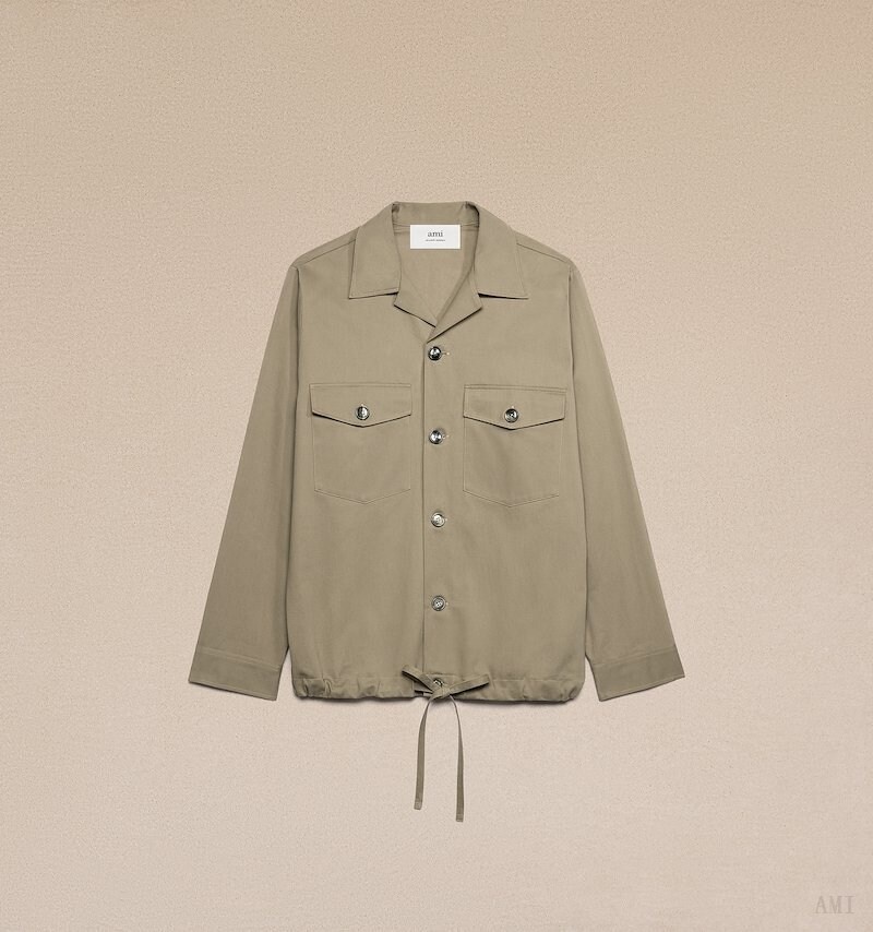 Ami Paris Taille Shirt With Drawstring Clay Homme | TFB-34482582