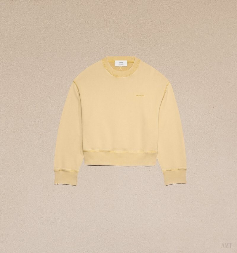 Ami Paris Fade Out Sweatshirt Jaune Clair Blanche Homme | KAL-07631043