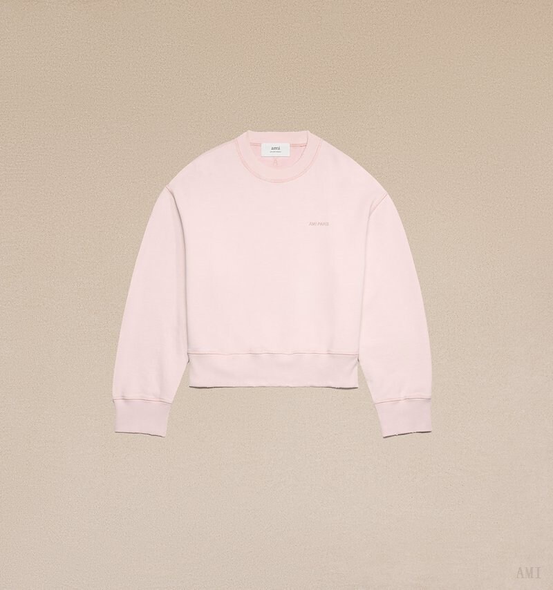 Ami Paris Fade Out Sweatshirt Beige Rose Homme | FDV-65045446