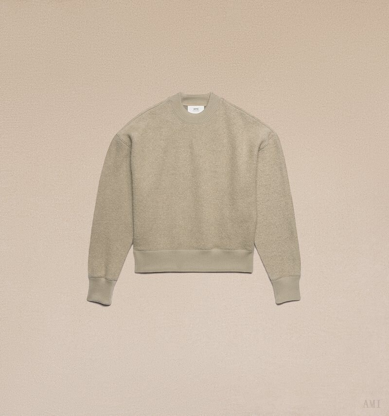 Ami Paris Crew Neck Sweatshirt Clay Homme | FSH-27919186