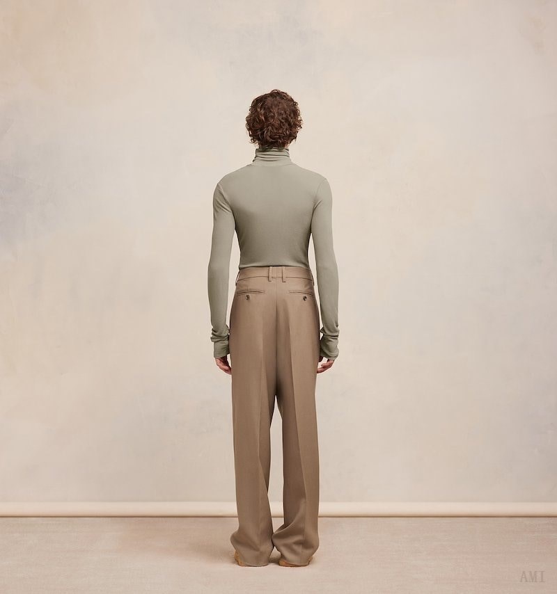 Ami Paris Turtleneck T-shirt Clay Homme | ZXZ-15250583