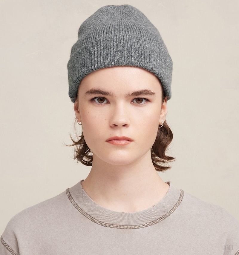 Ami Paris Tonal Ami De Coeur Beanie Grise Homme | BVY-91018253