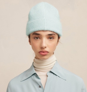 Ami Paris Cloudy Laine Ami de C?ur Beanie Turquoise Blanche Homme | TFS-52172391