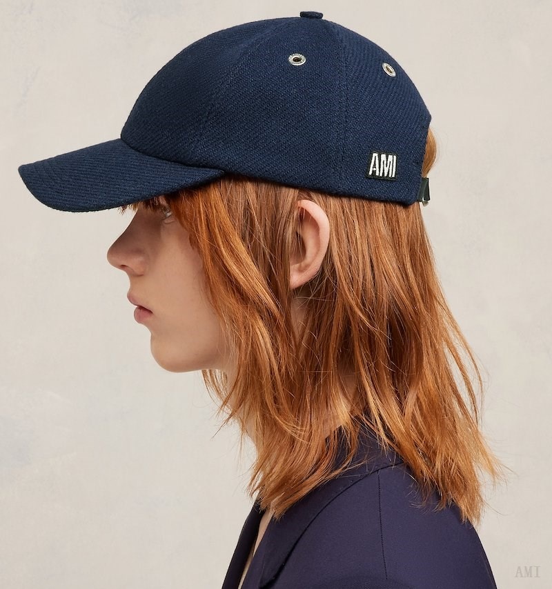 Ami Paris Ami Patch Cap Bleu Homme | HBU-00793511