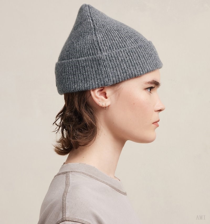 Ami Paris Tonal Ami De Coeur Beanie Grise Homme | BVY-91018253