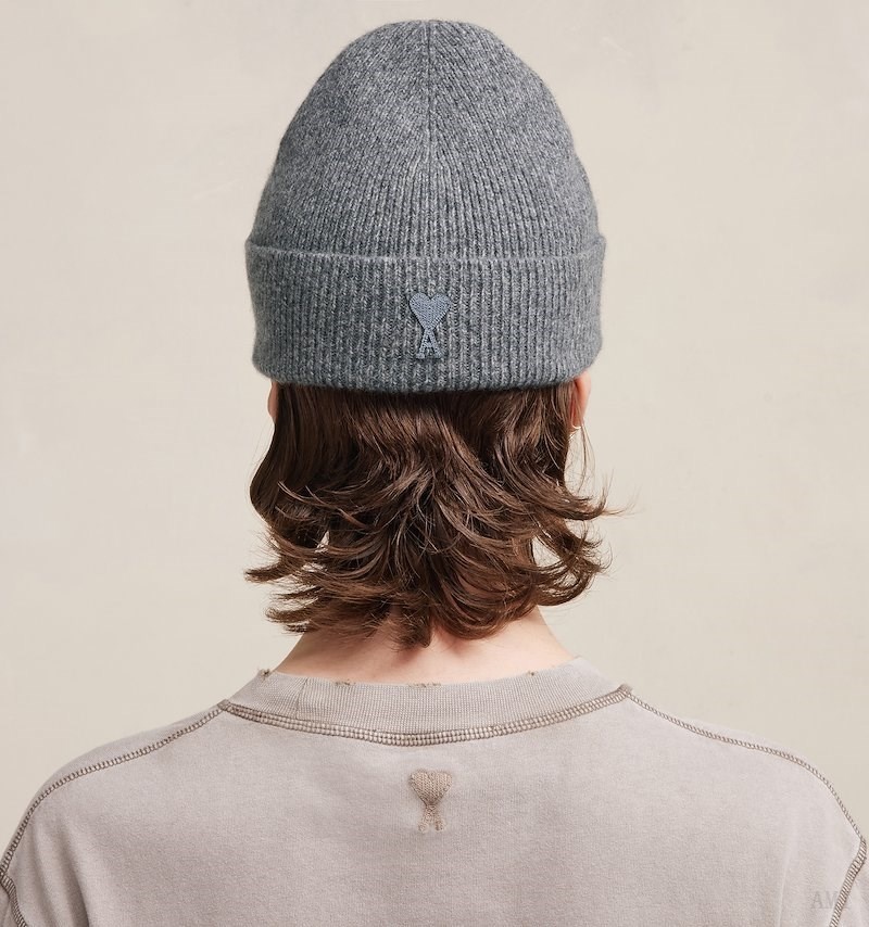 Ami Paris Tonal Ami De Coeur Beanie Grise Homme | BVY-91018253