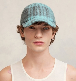 Ami Paris Ami Patch Cap Turquoise Grise Homme | SEU-31765300