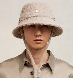 Ami Paris Ami De Coeur Bucket Hat With String Beige Homme | OWX-77714931