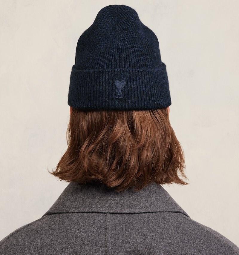 Ami Paris Tonal Ami De Coeur Beanie Bleu Homme | NEZ-31016632