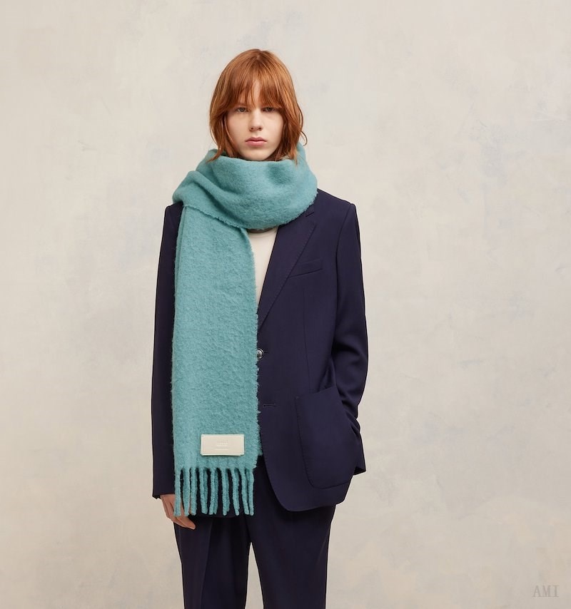 Ami Paris Oversize Ami Scarf Turquoise Homme | BTS-09816374