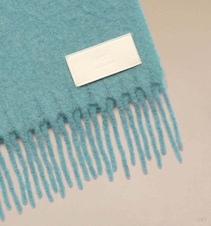 Ami Paris Oversize Ami Scarf Turquoise Homme | BTS-09816374